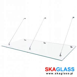 Daszek szklany 220x100 cm (kolor bezbarwny/matowy/ grafitowy)