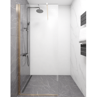 Walk In, ścianka prysznicowa, szkło bezbarwne, złote okucia